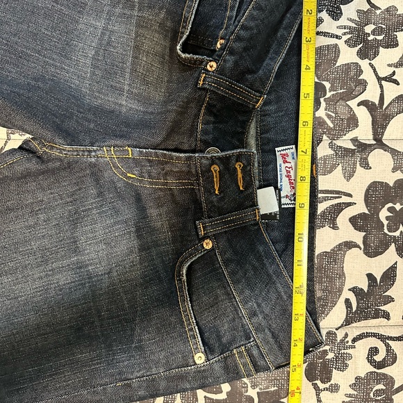 Red engine vintage original jeans capri size 29 - Picture 2 of 6